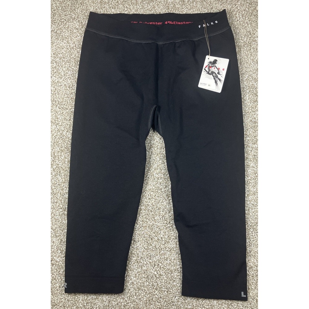 Falke Skiing Comfort 3/4 Thermal Tights Black Women's XL Base Layer Bottoms NEW